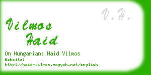 vilmos haid business card